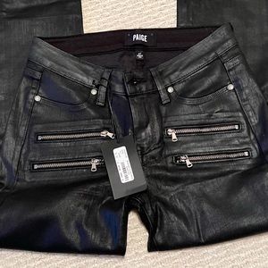 NWT Paige Edgemont Ultra Skinny Jeans Black Silk Size 27